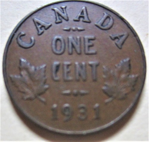1931 canada small cent coin - canada,