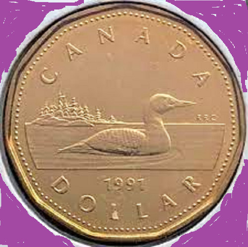 1991 canada one - one, loonie